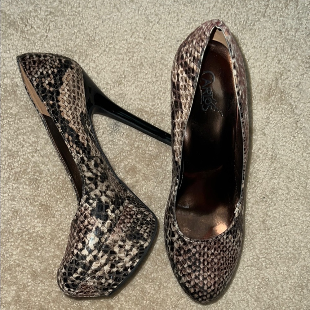 Carlos by Carlos Santana Snakeskin Pattern Heels